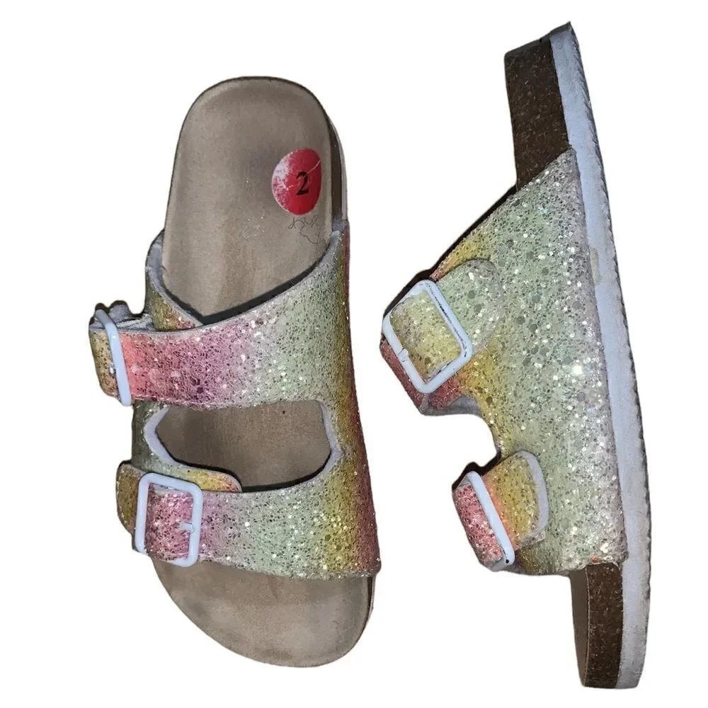 Children’s Place Pastel Glitter Slide Sandals